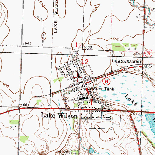Topographic Map of Lake Wilson Post Office, MN