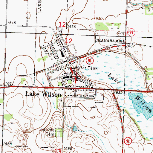 Topographic Map of Saint Mary's Catholic Church, MN