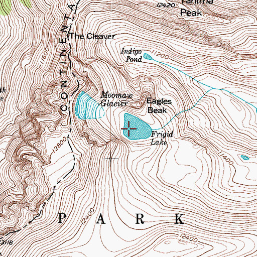 Topographic Map of Frigid Lake, CO
