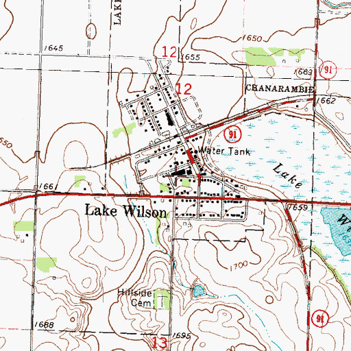 Topographic Map of Chandler - Lake Wilson Elementary School, MN
