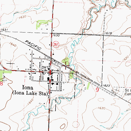 Topographic Map of Iona Post Office, MN