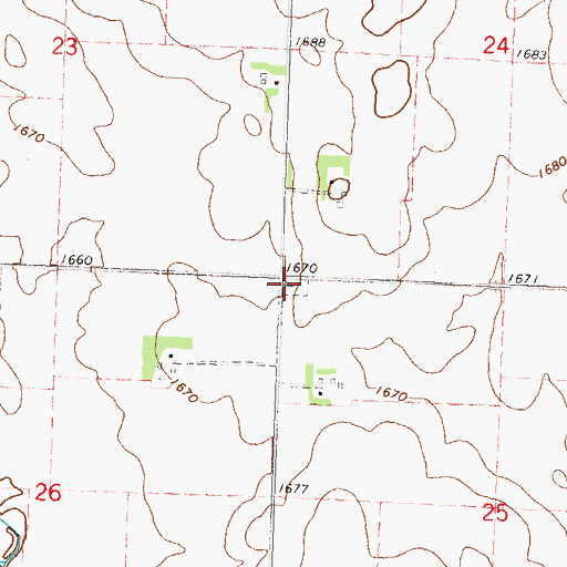 Topographic Map of Saint John's Cemetery, MN