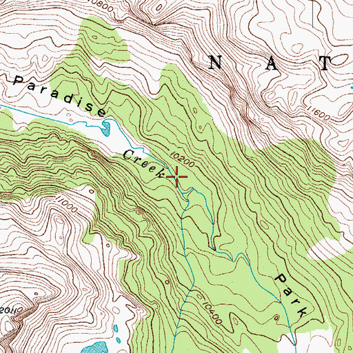 Topographic Map of Paradise Park, CO