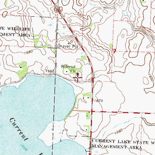 Topographic Map of Sillerud Cemetery, MN