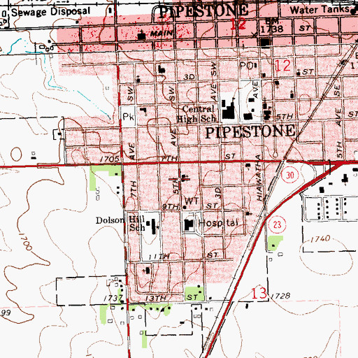 Topographic Map of Jehovahs Witnesses Congregation, MN