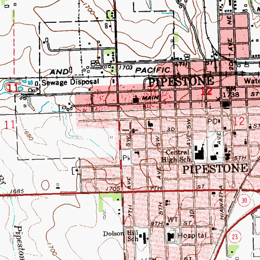 Topographic Map of Faith Community Church, MN