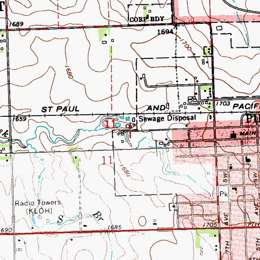 Topographic Map of Westview Park, MN