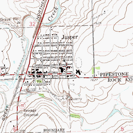 Topographic Map of Saint Joseph's Catholic Church, MN