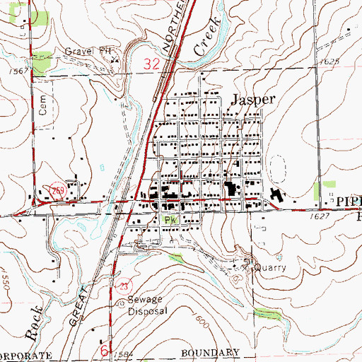 Topographic Map of Jasper Clinic, MN