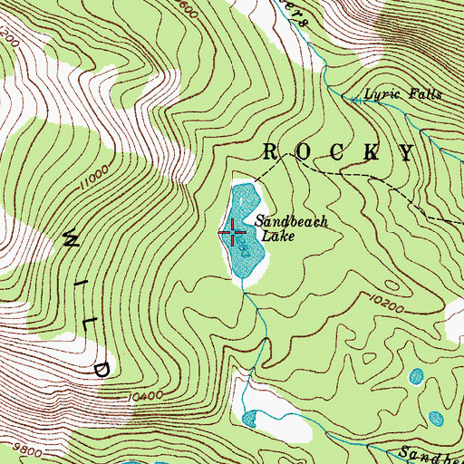 Topographic Map of Sandbeach Lake, CO
