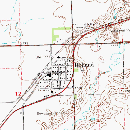 Topographic Map of United Presbyterian Church, MN