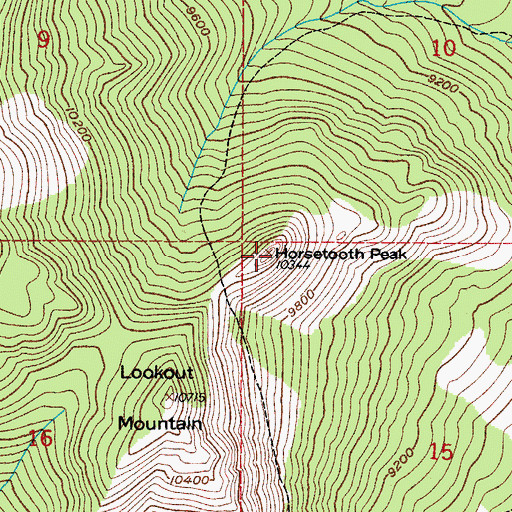 Topographic Map of Horsetooth Peak, CO