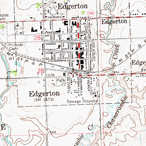 Topographic Map of Edgerton (historical), MN