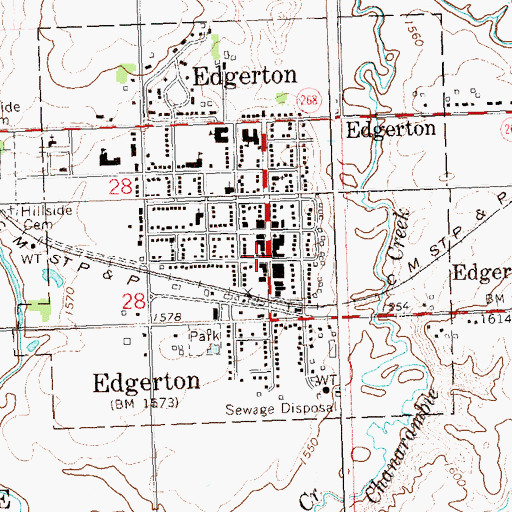 Topographic Map of Runals Memorial Library, MN