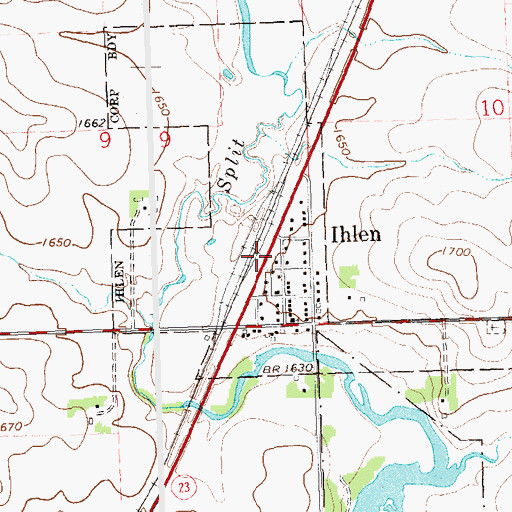 Topographic Map of Ihlen, MN