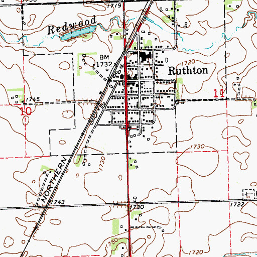 Topographic Map of Peace Lutheran Church, MN