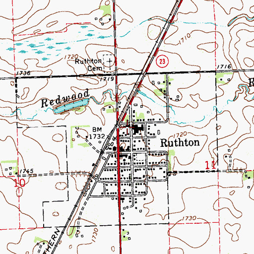Topographic Map of Country Church, MN