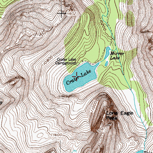 Topographic Map of Crater Lake, CO