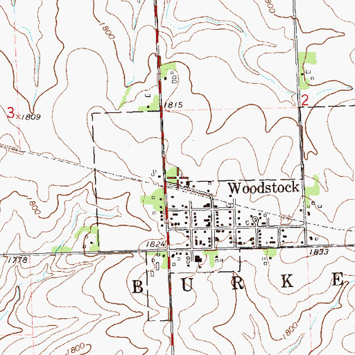 Topographic Map of Woodstock (historical), MN
