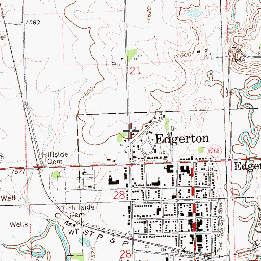 Topographic Map of Edgerton Free Christian School, MN