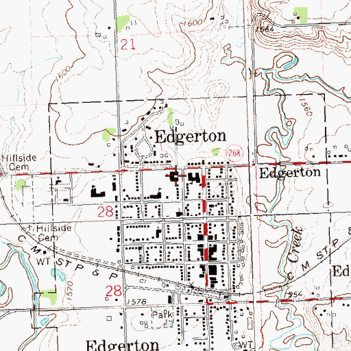 Topographic Map of Edgerton Public High School, MN