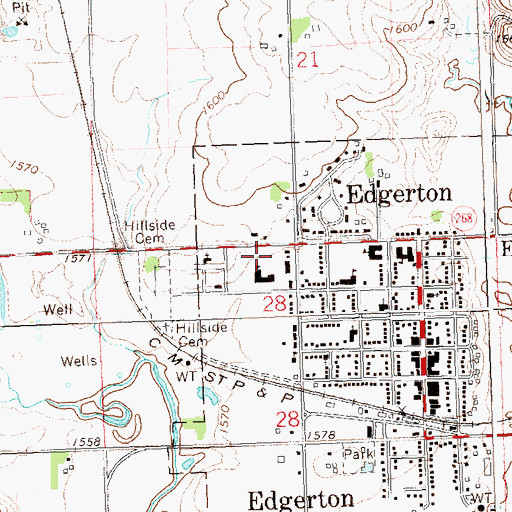 Topographic Map of Edgerton Family Medical Clinic, MN