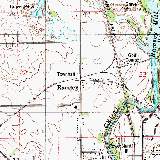 Topographic Map of Ramsey Post Office (historical), MN