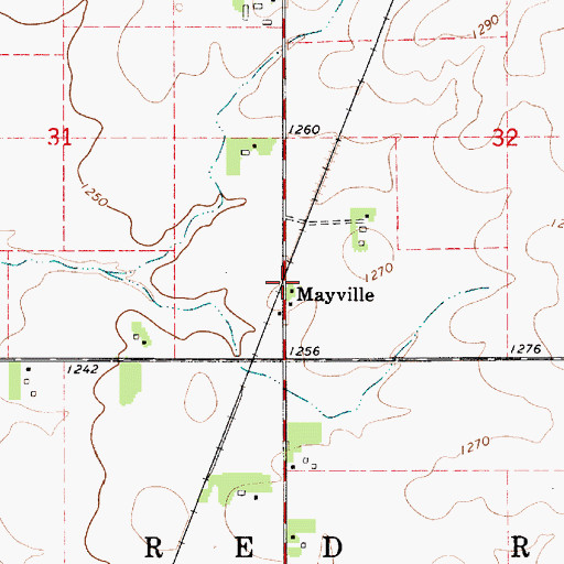 Topographic Map of Mayville Post Office (historical), MN