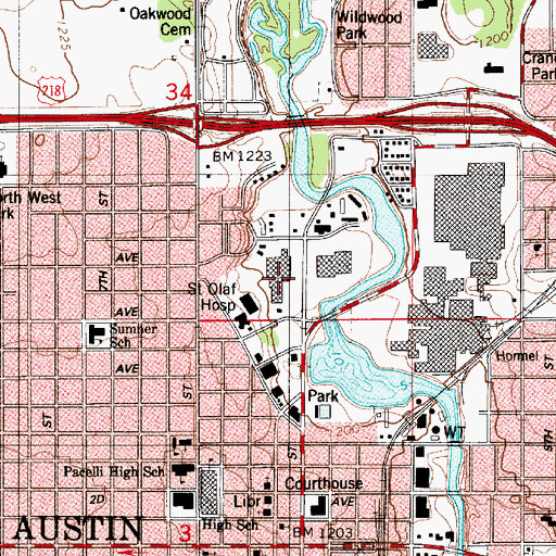 Topographic Map of Spam Museum, MN
