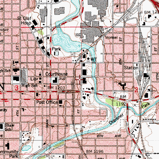 Topographic Map of New Life Vineyard Christian Fellowship, MN