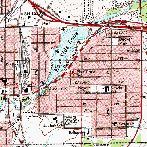 Topographic Map of Holy Cross Church, MN