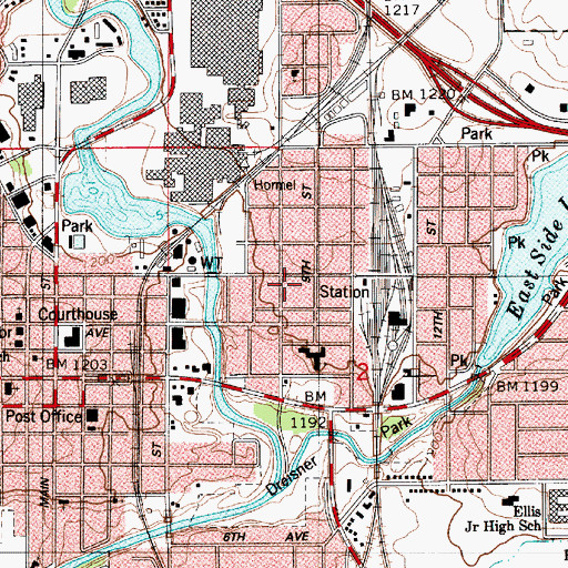 Topographic Map of Victory Christian Church, MN