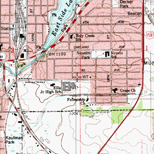 Topographic Map of Bethlehem Free Church, MN