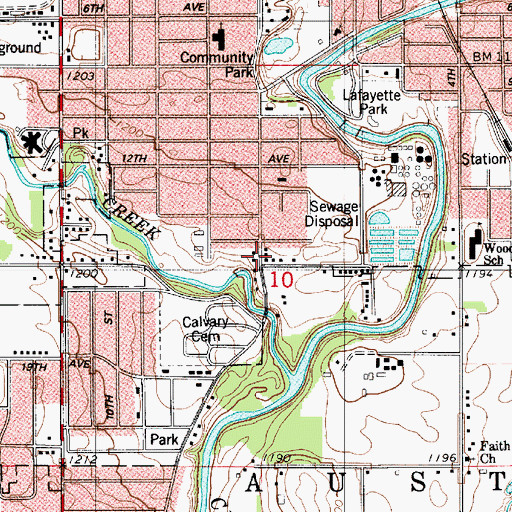 Topographic Map of Saint Mark's Lutheran Home, MN