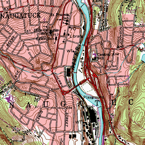 Topographic Map of Long Meadow Pond Brook, CT
