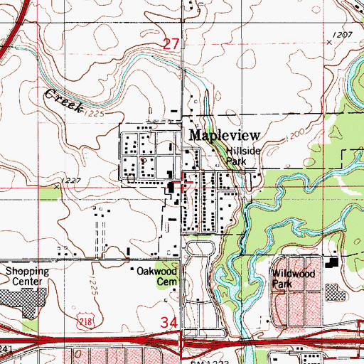 Topographic Map of Mapleview City Hall, MN