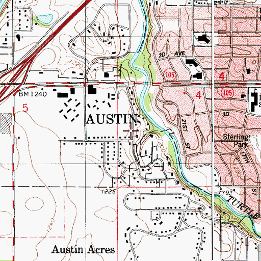 Topographic Map of Shirley Theel Memorial Park, MN
