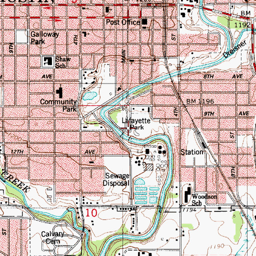 Topographic Map of Marcusen Park, MN