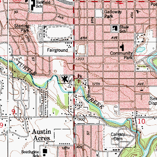 Topographic Map of Cullen Park, MN