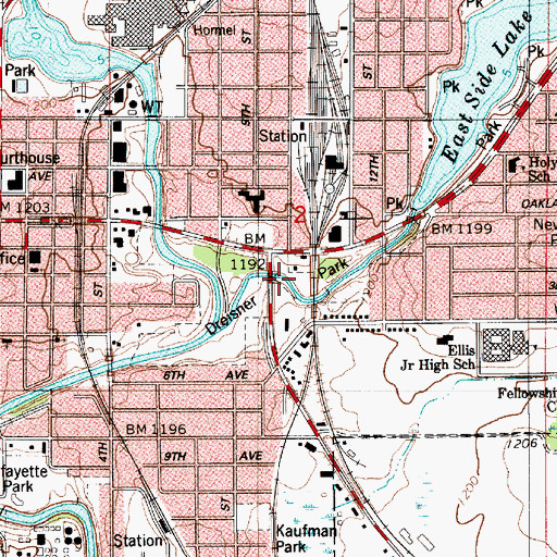 Topographic Map of Dreisner Park, MN
