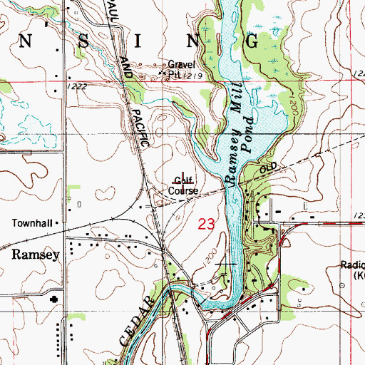 Topographic Map of Ramsey Golf Club, MN