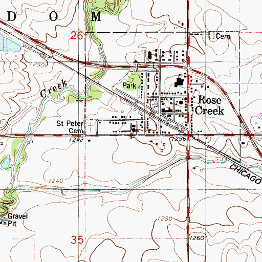 Topographic Map of Saint Peter's Church, MN