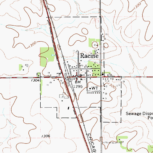 Topographic Map of United Methodist Church, MN