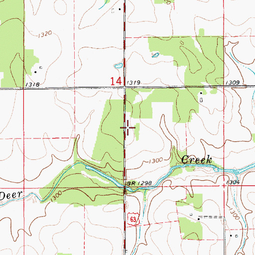 Topographic Map of Deer Creek Speedway, MN