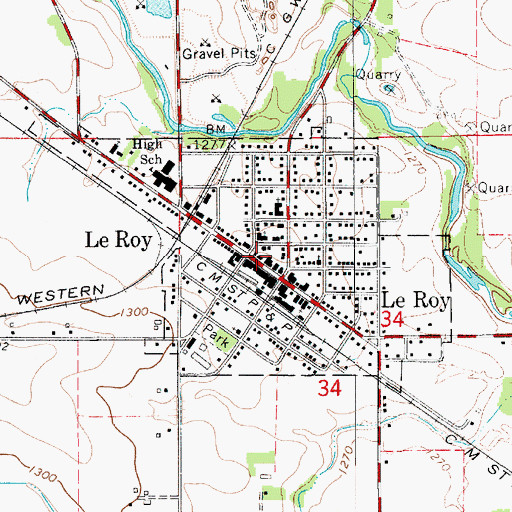 Topographic Map of Austin Medical Center, MN