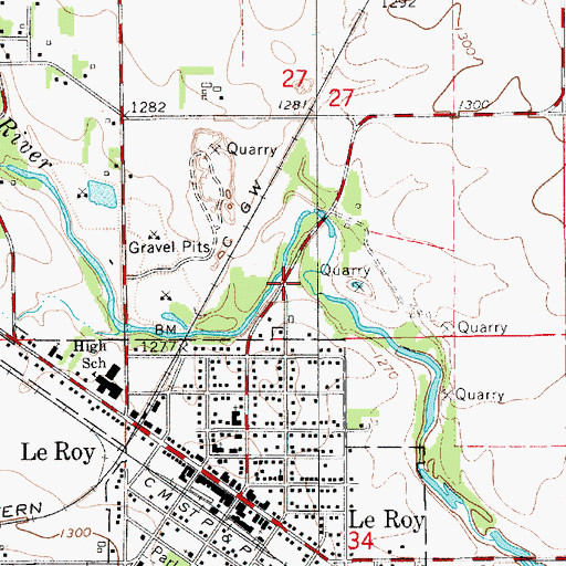 Topographic Map of First Presbyterian Church, MN