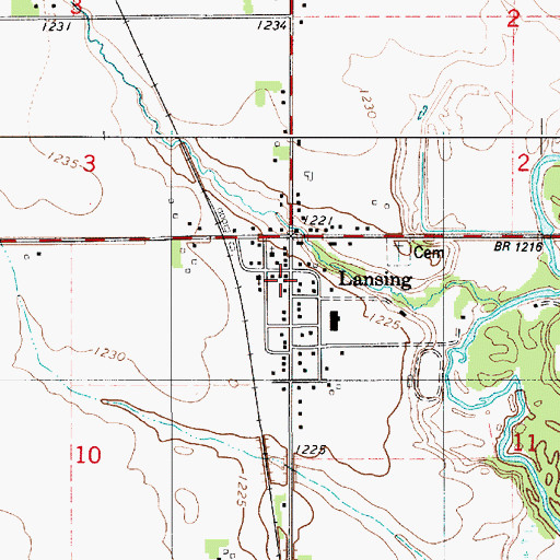 Topographic Map of Lansing Town Hall, MN