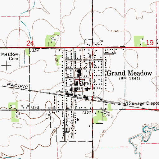 Topographic Map of Lutheran Church, MN