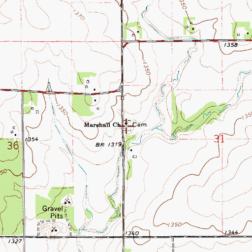 Topographic Map of Marshall Lutheran Church, MN