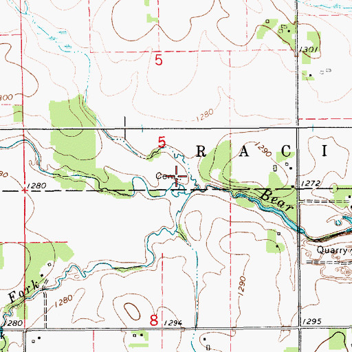 Topographic Map of Sevar Temanson Cemetery, MN